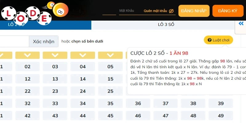 Chọn số mọi lúc mọi nơi, thử vận may dễ dàng tại LODE88