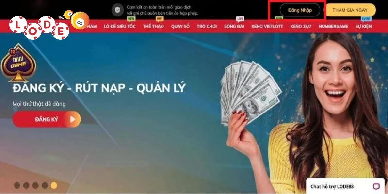 đăng nhập Lode88
